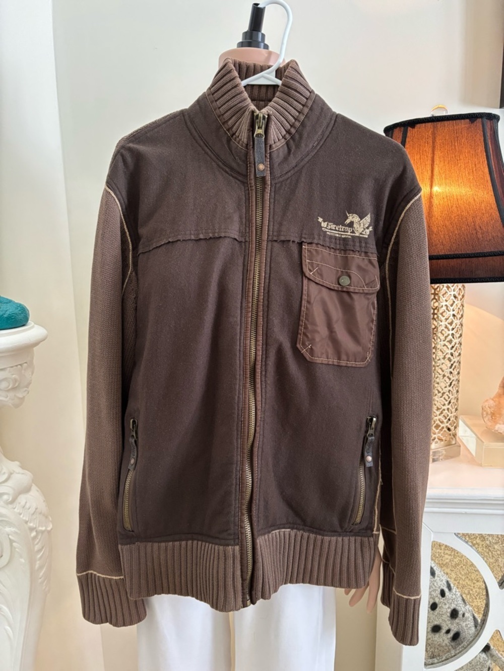 Men's Brown Zip-Up Sweater Jacket - Unbranded - Picture 2 of 13